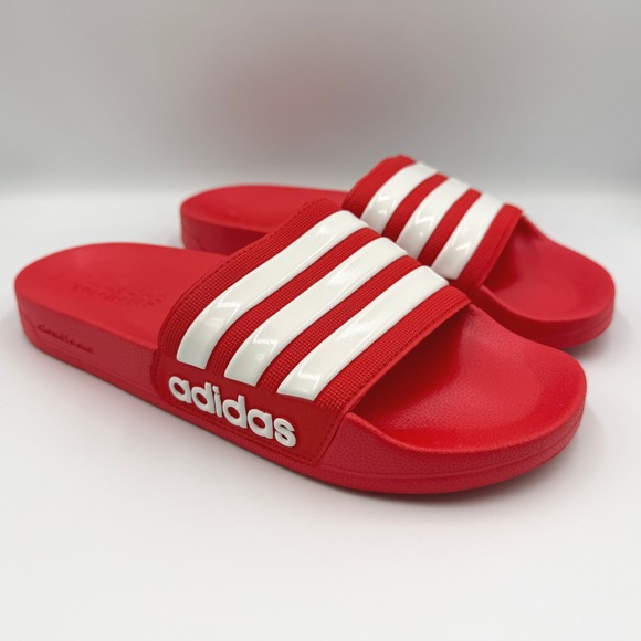 adidas Other - adidas Adilette Shower Slides Mens 8 Womens 9 Red GZ5923 Cloudfoam Sandals *NEW*